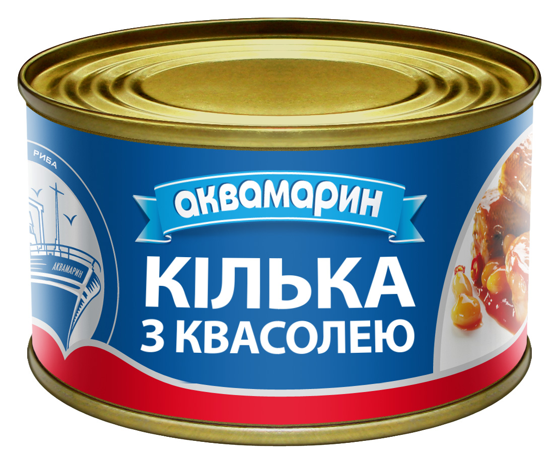 Кiлька в т/с з квасолею Аквамарин 230г